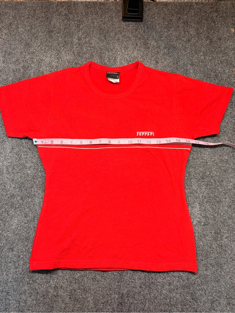 Ferrari Red Short Sleeve Crewneck T-Shirt with Chest Logo